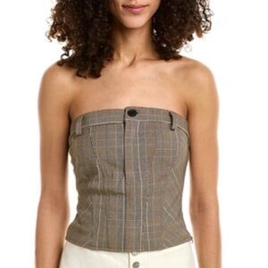 Plaid Strapless Women's Top
